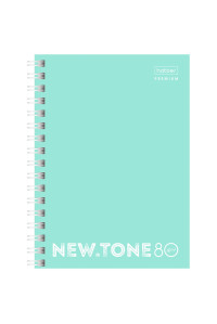 Записная книжка А6 80л. на гребне Hatber "NEWtone Pastel. Мята", 80г/м2, пластиковая обложка, 80ЗК6A1гр_05039