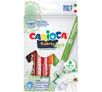 Набор фломастеров для ткани Carioca "Fabric Liner" 10цв., картон. уп., европодвес,  42909