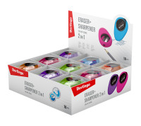 Ластик-точилка Berlingo "Color Zone", 1 отверстие, контейнер, цвета ассорти, BLc_00570  