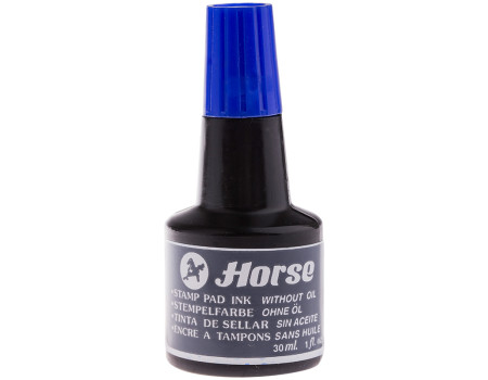Штемпельная краска Horse, 30мл, синяя