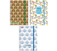 Записная книжка А6 80л. на гребне "Pattern Collection", на резинке, 80ЗК6Вр1гр
