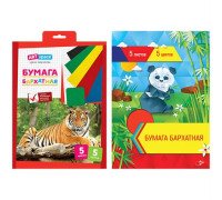Бархатная бумага A4, ArtSpace, 5л., 5цв., в папке с европодвесом, Нбх5-5_1811