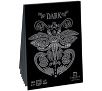 Планшет для эскизов и зарисовок 30л. А4 на склейке Лилия Холдинг "Dark", 160г/м2, черный тонир.офсет, ПЛ-2541