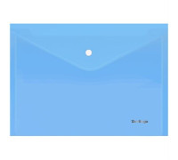 Папка-конверт на кнопке Berlingo "Starlight", А4, 180мкм, прозрачная голубая, индив. ШК, AKk_04110