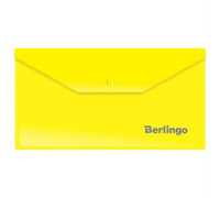 Папка-конверт на кнопке Berlingo, C6, 180мкм, желтая, AKk_06305