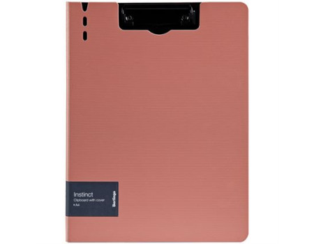 Папка-планшет с зажимом Berlingo "Instinct", A4, пластик (полифом), фламинго/чёрный