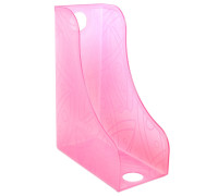 Лоток для бумаг вертикальный СТАММ для папок, тонированный розовый, ЛТ373