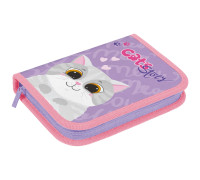 Пенал 1 отделение, 200*140*40 Berlingo "Cute cat", 2 откидные секции, полиэстер, PK12006