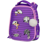 Ранец Berlingo Expert Max "Kittens lilac" 37*28*16см, 2 отделения, анатомическая спинка, дождевик в комплекте, RU07134L