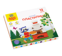 Пластилин Мульти-Пульти "Енот в сказке", 12 цветов, 144г, со стеком, картон, МП_41711