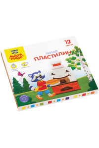 Пластилин Мульти-Пульти "Енот в сказке", 12 цветов, 144г, со стеком, картон, МП_41711