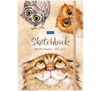Скетчбук-тетрадь 80л 170*170мм на гребне Hatber "Simply Colours", 120г/м2, с твёрдой обложкой, 80-50Тт5Aгрз_23722