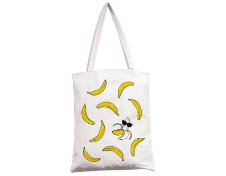 Сумка-шоппер Арт и Дизайн "Банановое настроение", 35*42см, белая, шелкография