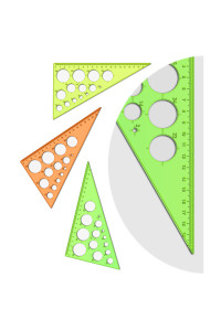 Треугольник 30°, 19см СТАММ "Neon Crystal" с окружностями, ассорти, ТК11