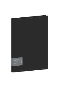 Папка с 20 вкладышами Berlingo "Soft Touch", 17мм, 700мкм, чёрная, с внутр. карманом, DB4_20980