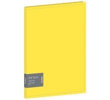 Папка с 20 вкладышами Berlingo "Soft Touch", 17мм, 700мкм, жёлтая, с внутр. карманом, DB4_20984