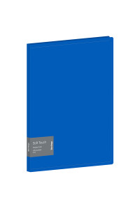 Папка с 30 вкладышами Berlingo "Soft Touch", 17мм, 700мкм, синяя, с внутр. карманом, DB4_30981