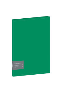 Папка с 30 вкладышами Berlingo "Soft Touch", 17мм, 700мкм, зелёная, с внутр. карманом, DB4_30983
