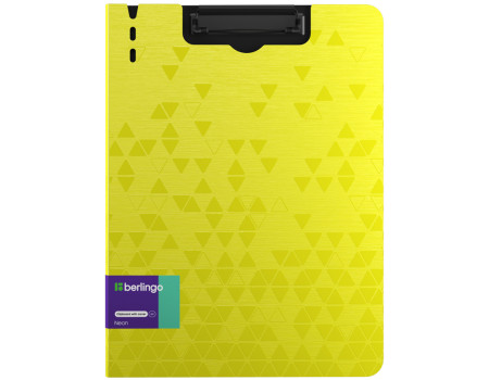 Папка-планшет с зажимом Berlingo "Neon" А4, пластик (полифом), 1800мкм, жёлтый неон
