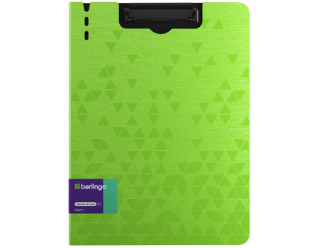 Папка-планшет с зажимом Berlingo "Neon" А4, пластик (полифом), 1800мкм, зелёный неон