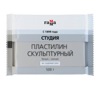 Пластилин скульптурный Гамма "Студия", белый, мягкий, 500г, 2.80.Е050.004.1