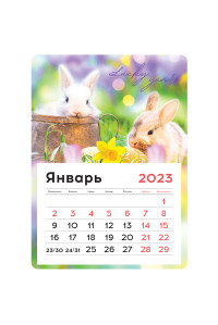 Календарь отрывной на магните 130*180мм склейка OfficeSpace "Mono - Fuzzies", 2023г., 341326