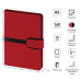 Ежедневник недатир. А5, 136л., кожзам, OfficeSpace "Denim", красный, чёрный срез