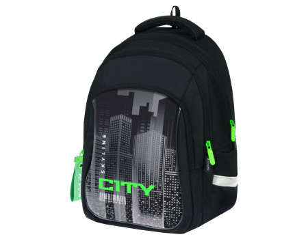 Рюкзак Berlingo Comfort "Mega City" 38*27*18см, 3 отделения, 3 кармана, эргономичная спинка