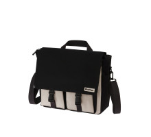 Рюкзак-сумка Berlingo "Square black" 33*29*12см, 1 отделение, 4 кармана, уплотненная спинка, RU09133